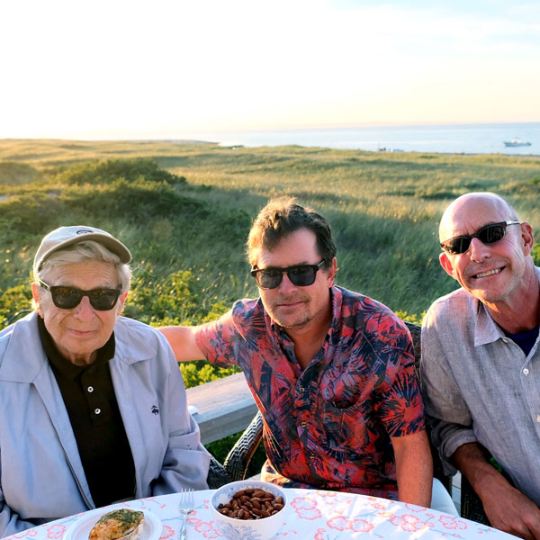 Michael with two major influences in his life:  his father-in-law, Stephen Pollan, and brother-in-law, Michael Pollan, on Martha’s Vineyard.